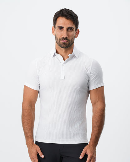 State & Liberty Seersucker Polo - White