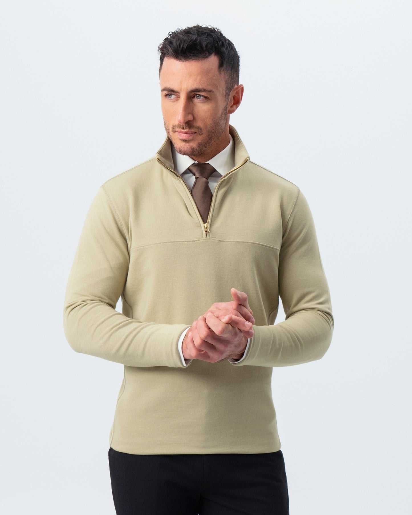 State & Liberty Quarter Zip - Light Olive