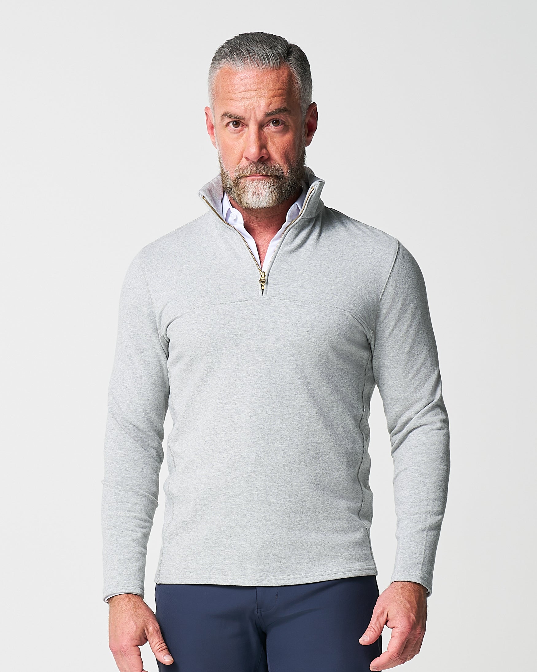State & Liberty Quarter Zip - Heathered Grey