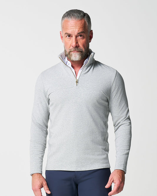State & Liberty Quarter Zip - Heathered Grey