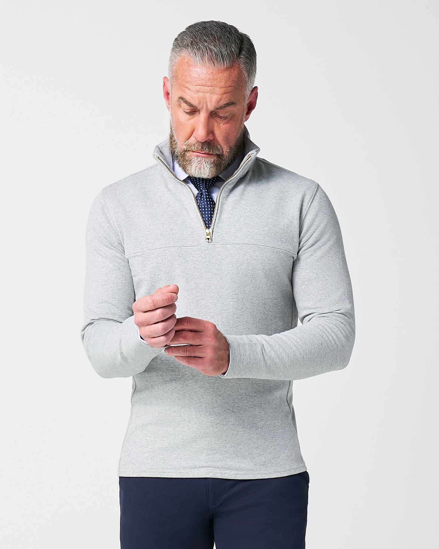 State & Liberty Quarter Zip - Heathered Grey