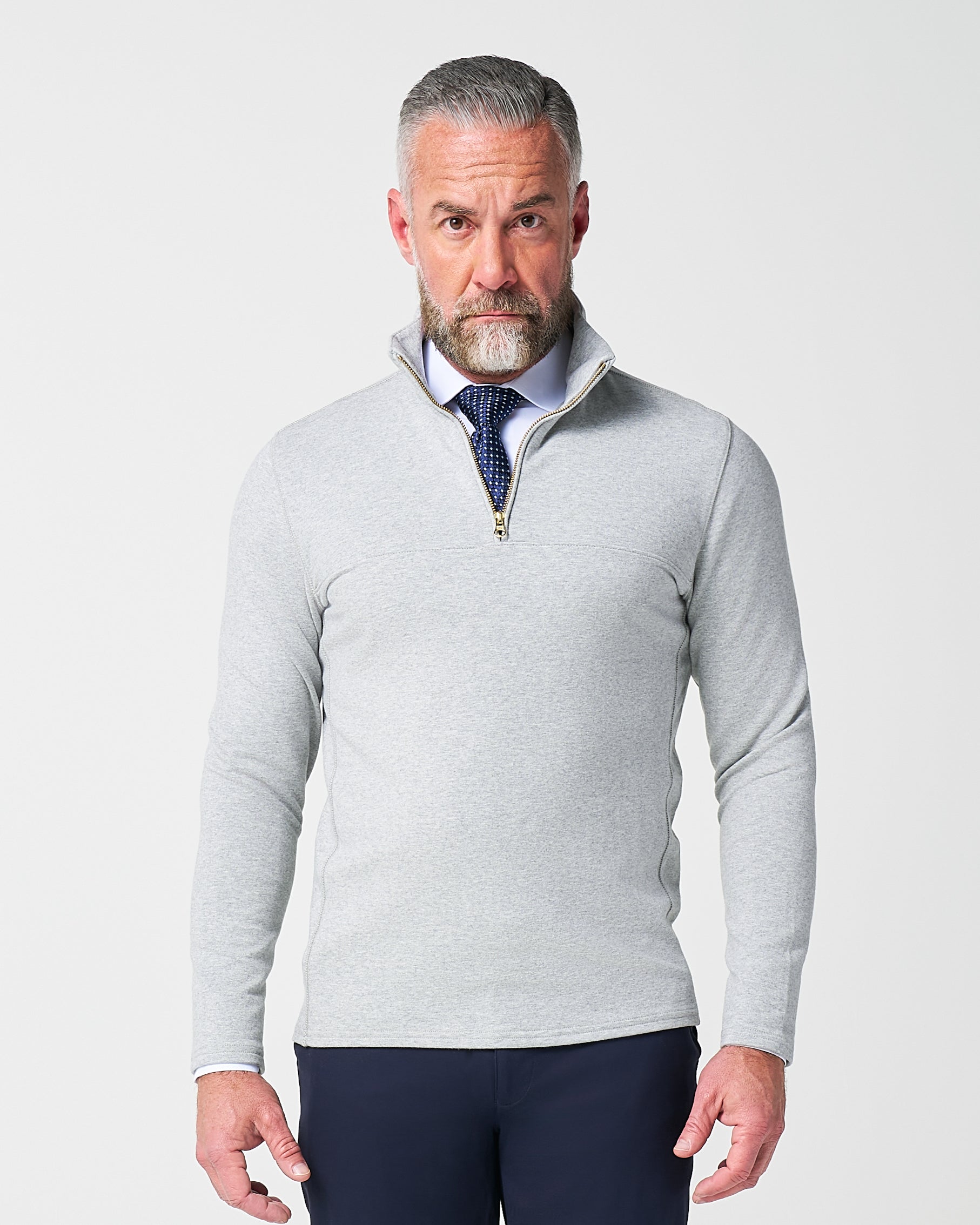 State & Liberty Quarter Zip - Heathered Grey