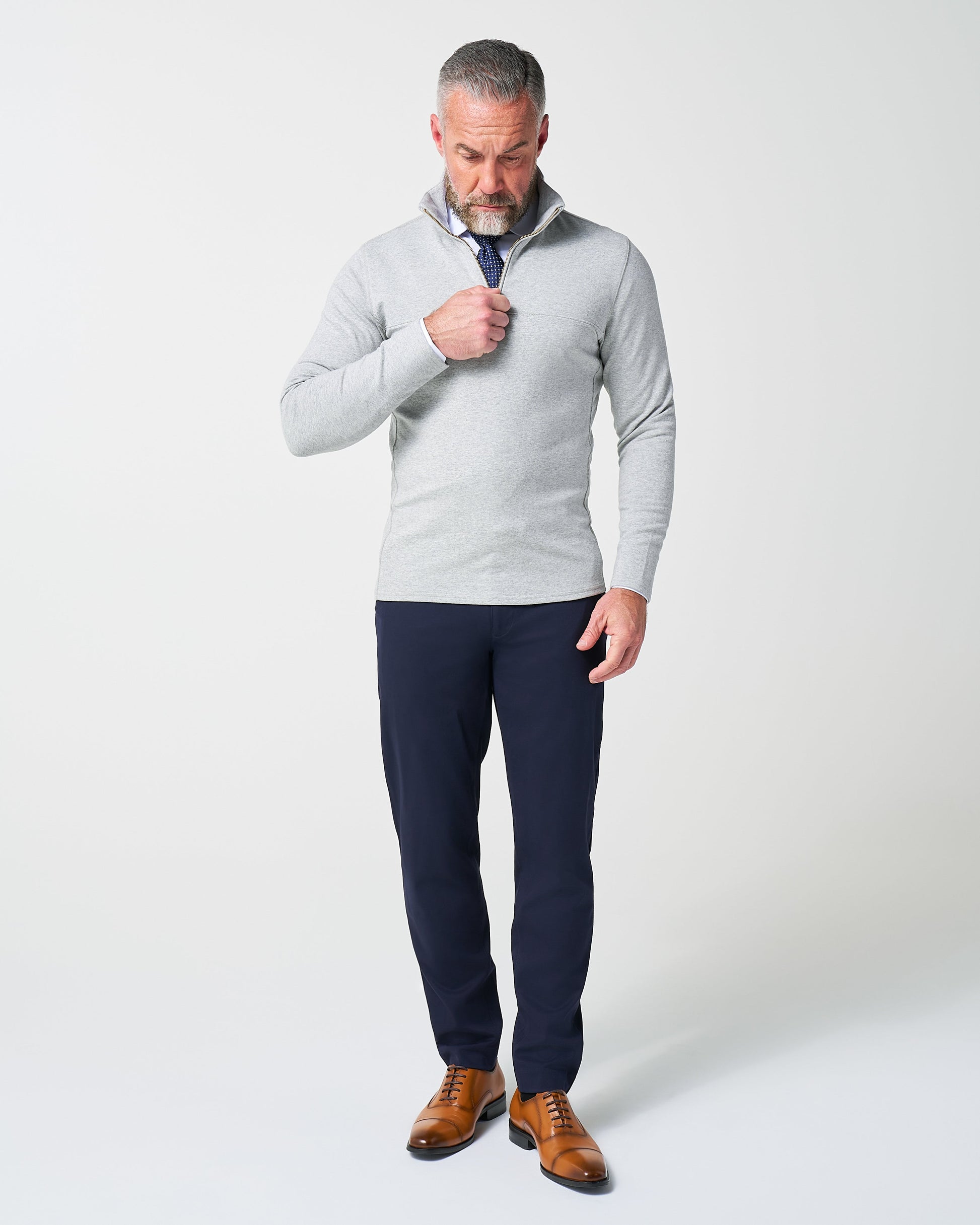 State & Liberty Quarter Zip - Heathered Grey