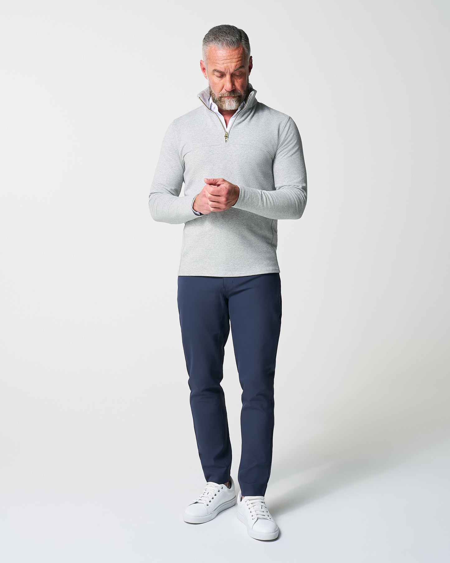 State & Liberty Quarter Zip - Heathered Grey