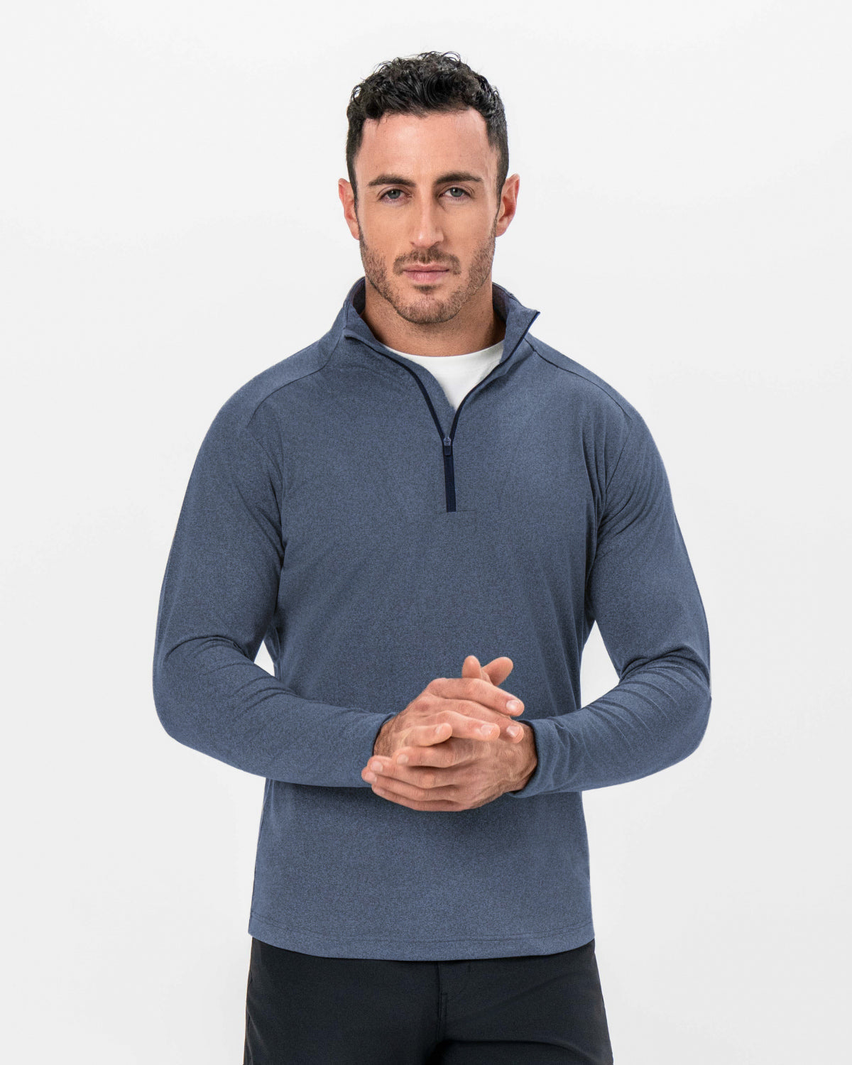 State & Liberty Brushed Quarter Zip - Heathered Navy