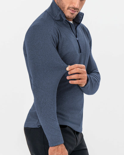 State & Liberty Brushed Quarter Zip - Heathered Navy