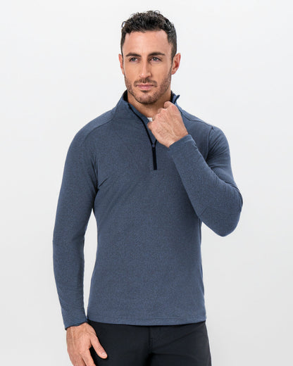 State & Liberty Brushed Quarter Zip - Heathered Navy