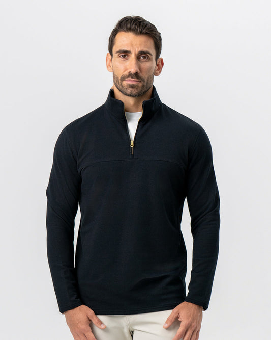 State & Liberty Quarter Zip - Solid Black