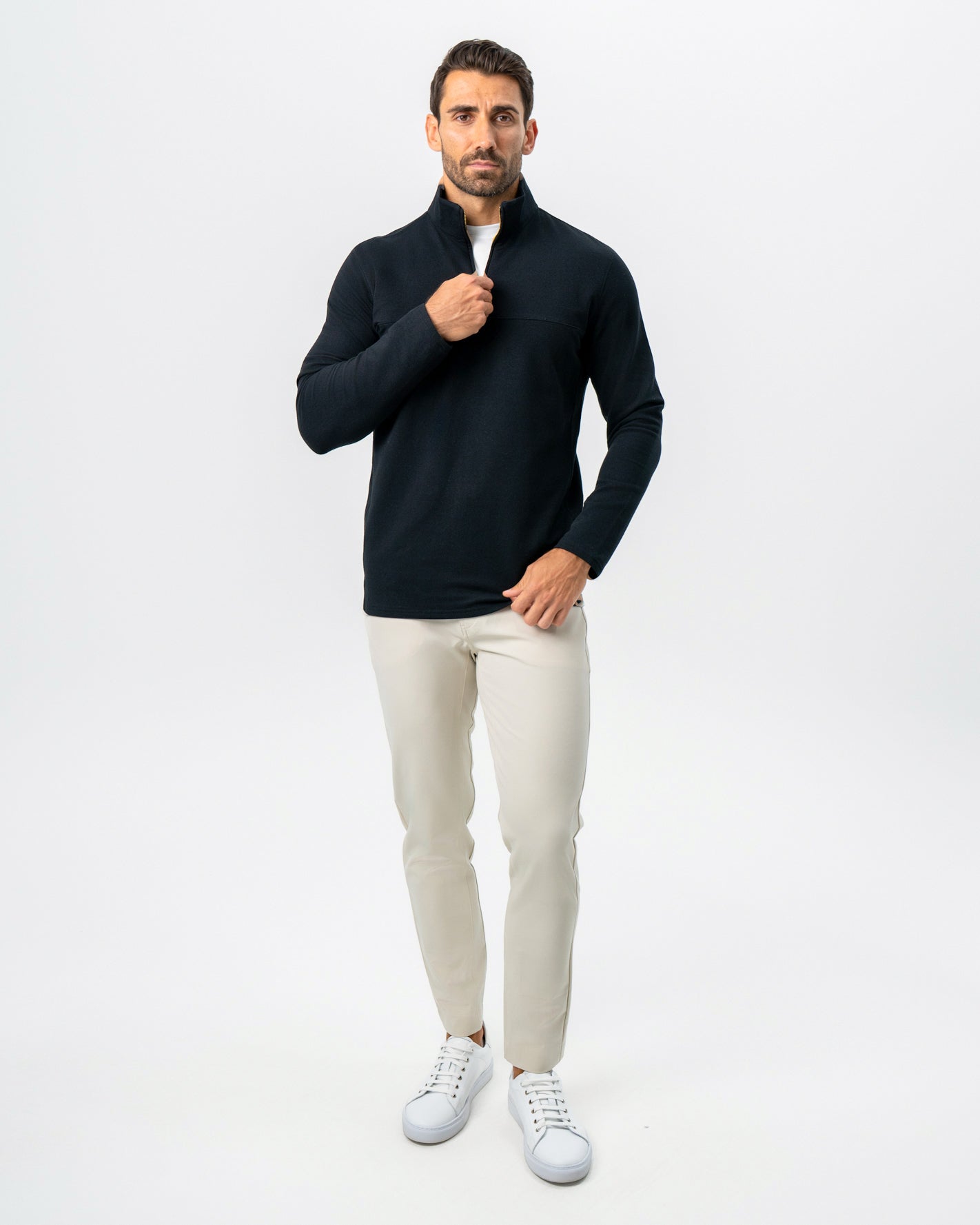 State & Liberty Quarter Zip - Solid Black