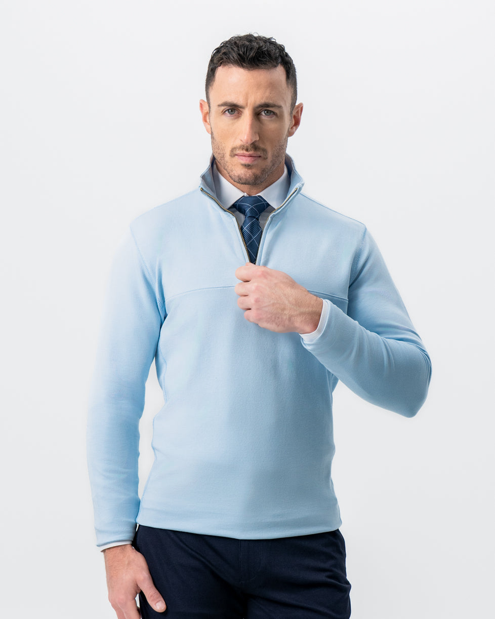 State & Liberty Quarter Zip - Light Blue