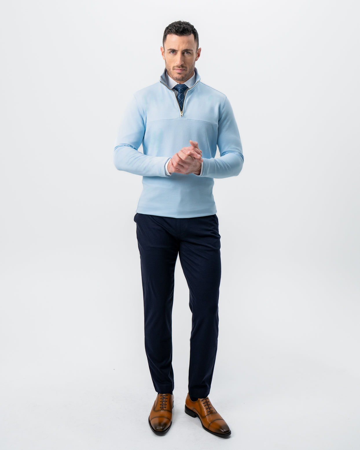 State & Liberty Quarter Zip - Light Blue