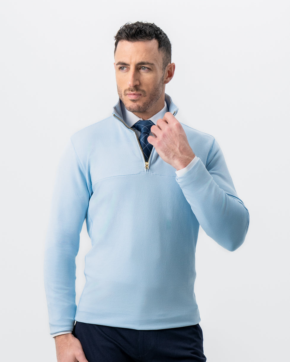 State & Liberty Quarter Zip - Light Blue