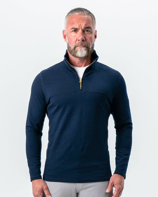 State & Liberty Quarter Zip - Solid Navy