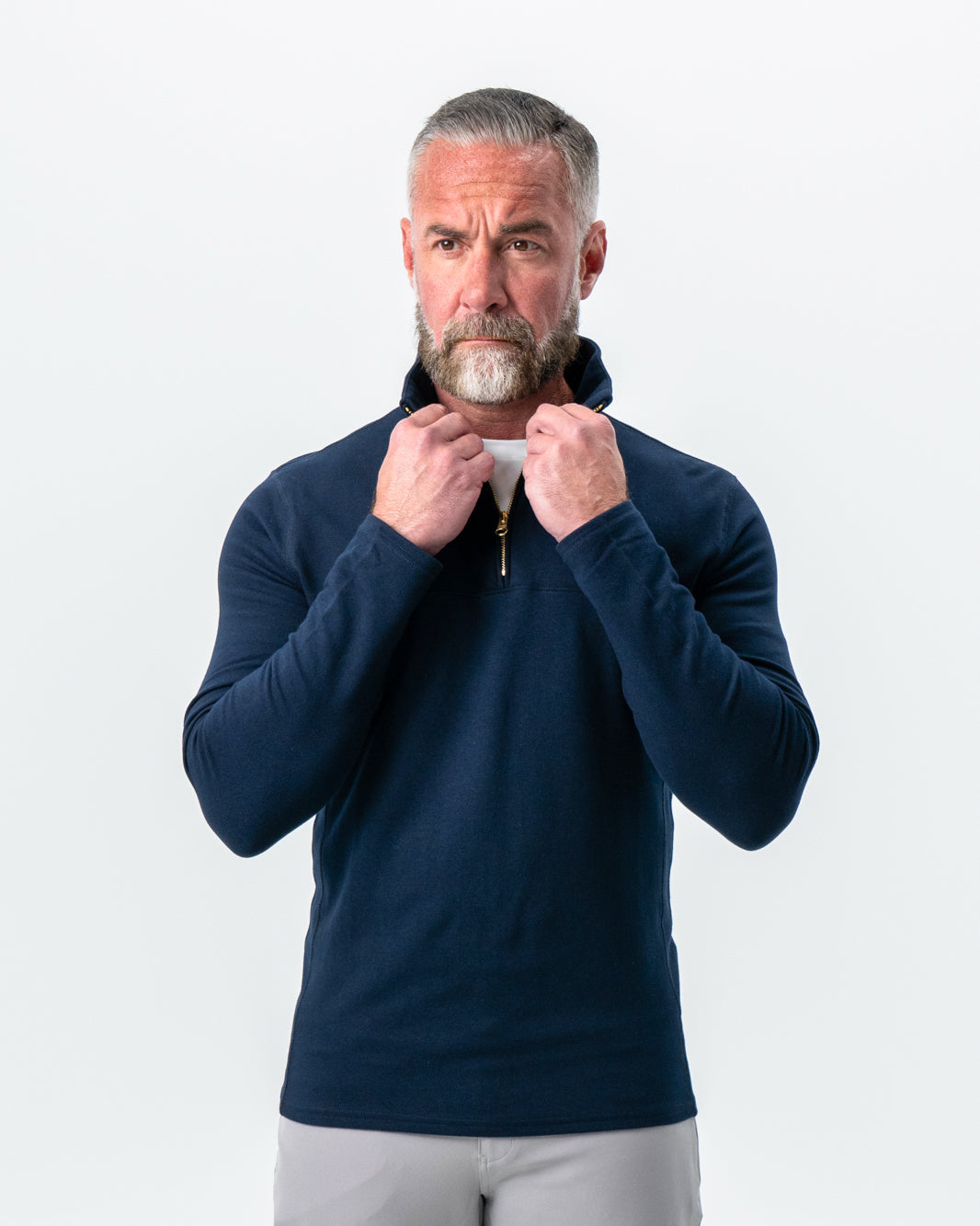 State & Liberty Quarter Zip - Solid Navy