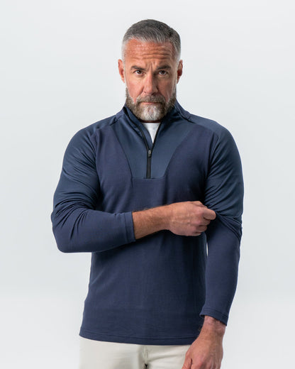 State & Liberty Waffle Knit Quarter Zip - Navy