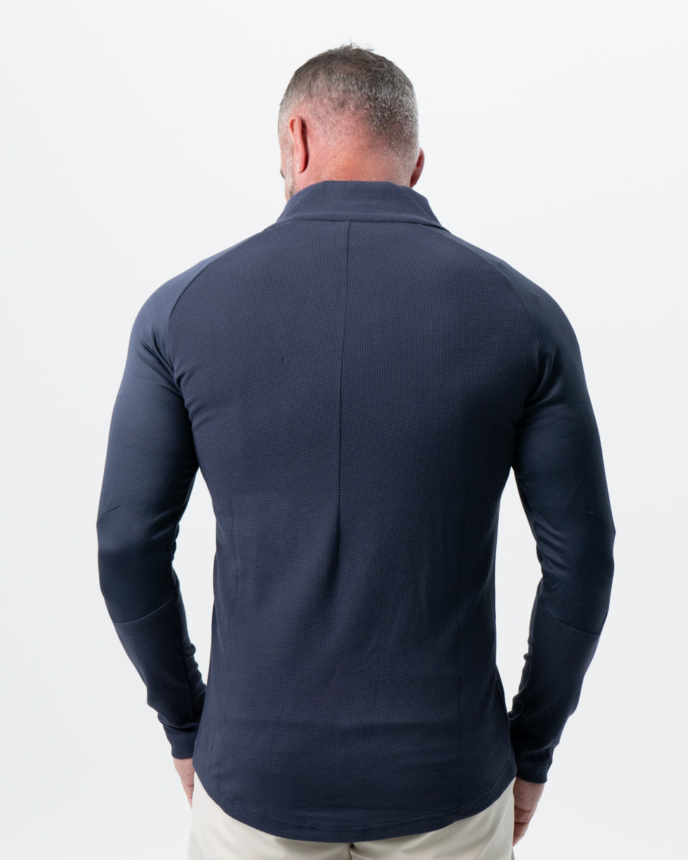 State & Liberty Waffle Knit Quarter Zip - Navy