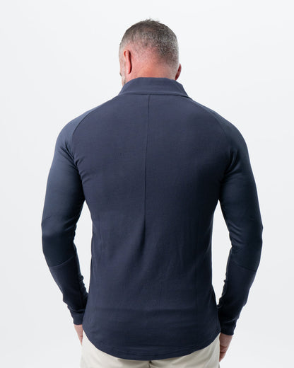 State & Liberty Waffle Knit Quarter Zip - Navy