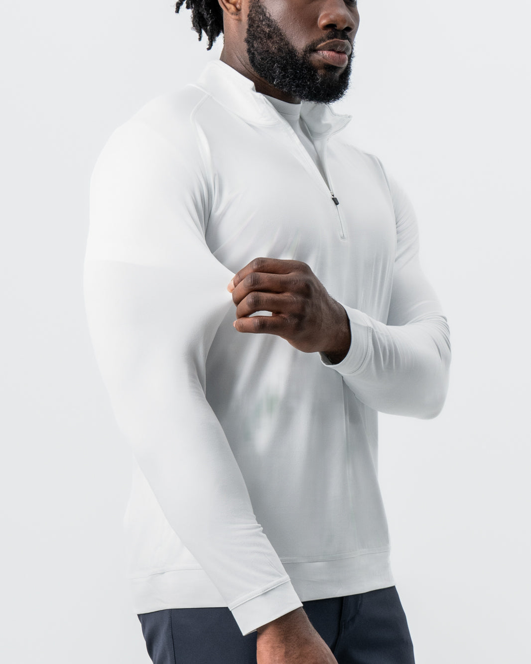 State & Liberty Tech Quarter Zip - White