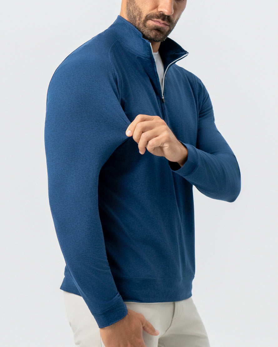 State & Liberty Tech Quarter Zip - Heathered Navy