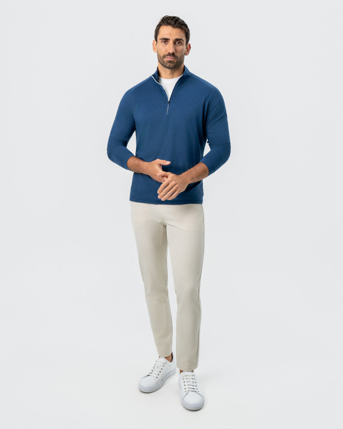 State & Liberty Tech Quarter Zip - Heathered Navy