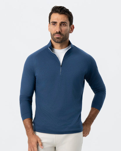 State & Liberty Tech Quarter Zip - Heathered Navy