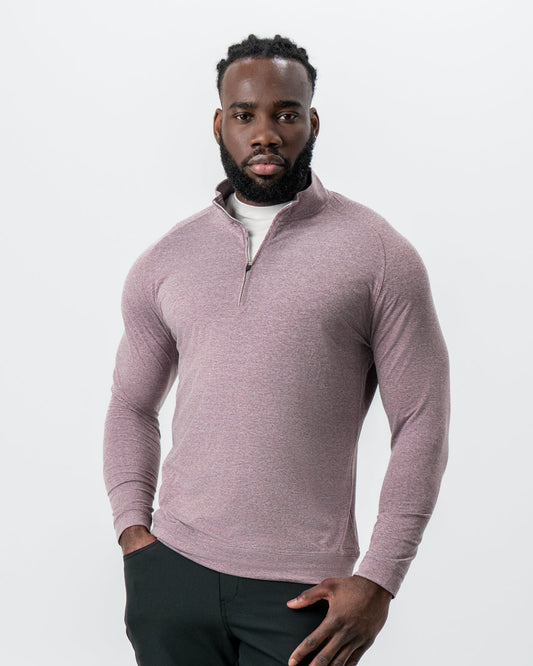 State & Liberty Tech Quarter Zip - Heathered Crimson