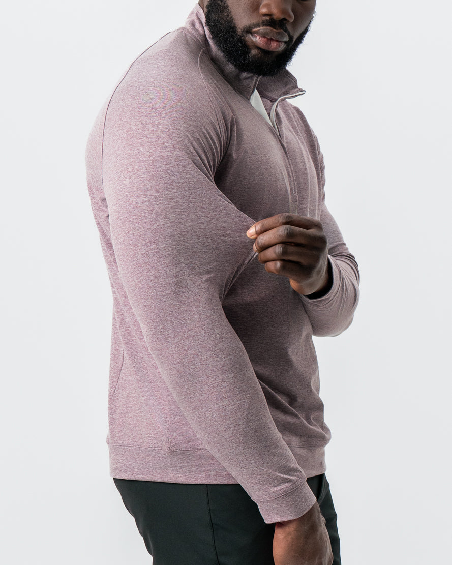 State & Liberty Tech Quarter Zip - Heathered Crimson