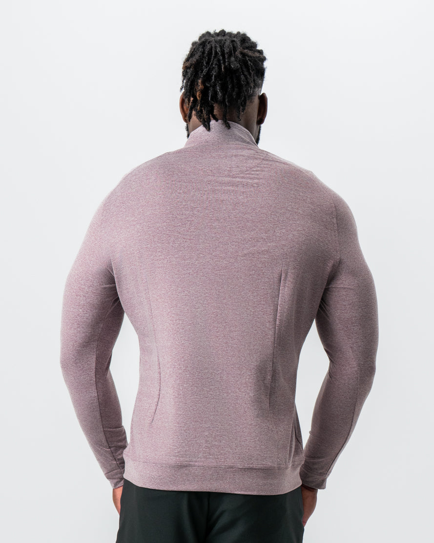 State & Liberty Tech Quarter Zip - Heathered Crimson