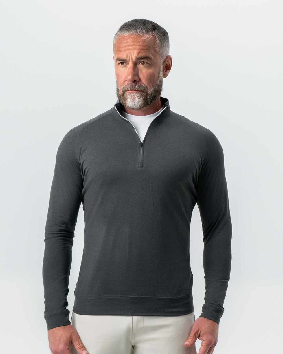 State & Liberty Tech Quarter Zip - Charcoal