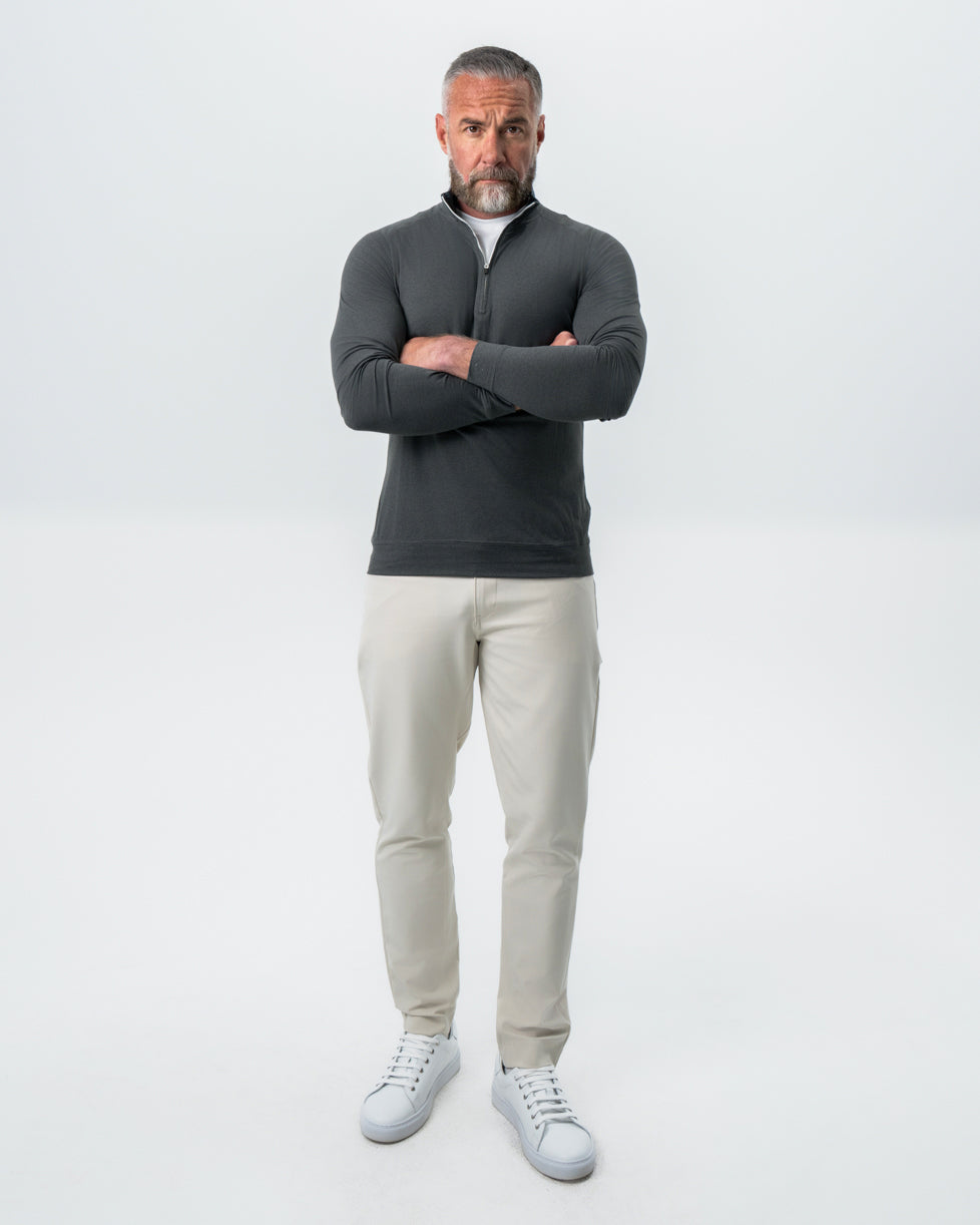 State & Liberty Tech Quarter Zip - Charcoal