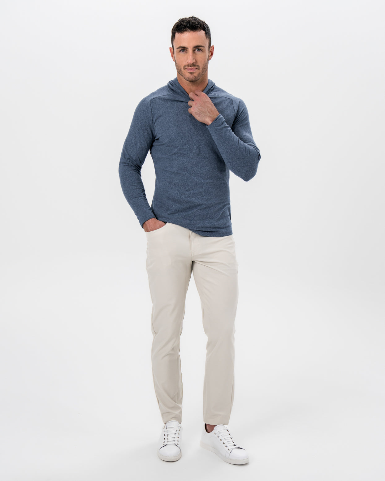 State & Liberty Brushed Hoodie - Heathered Navy