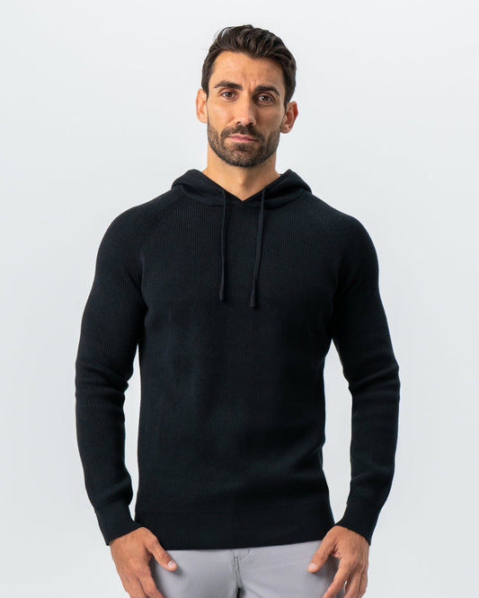 State & Liberty Heavy Knit Hoodie - Black