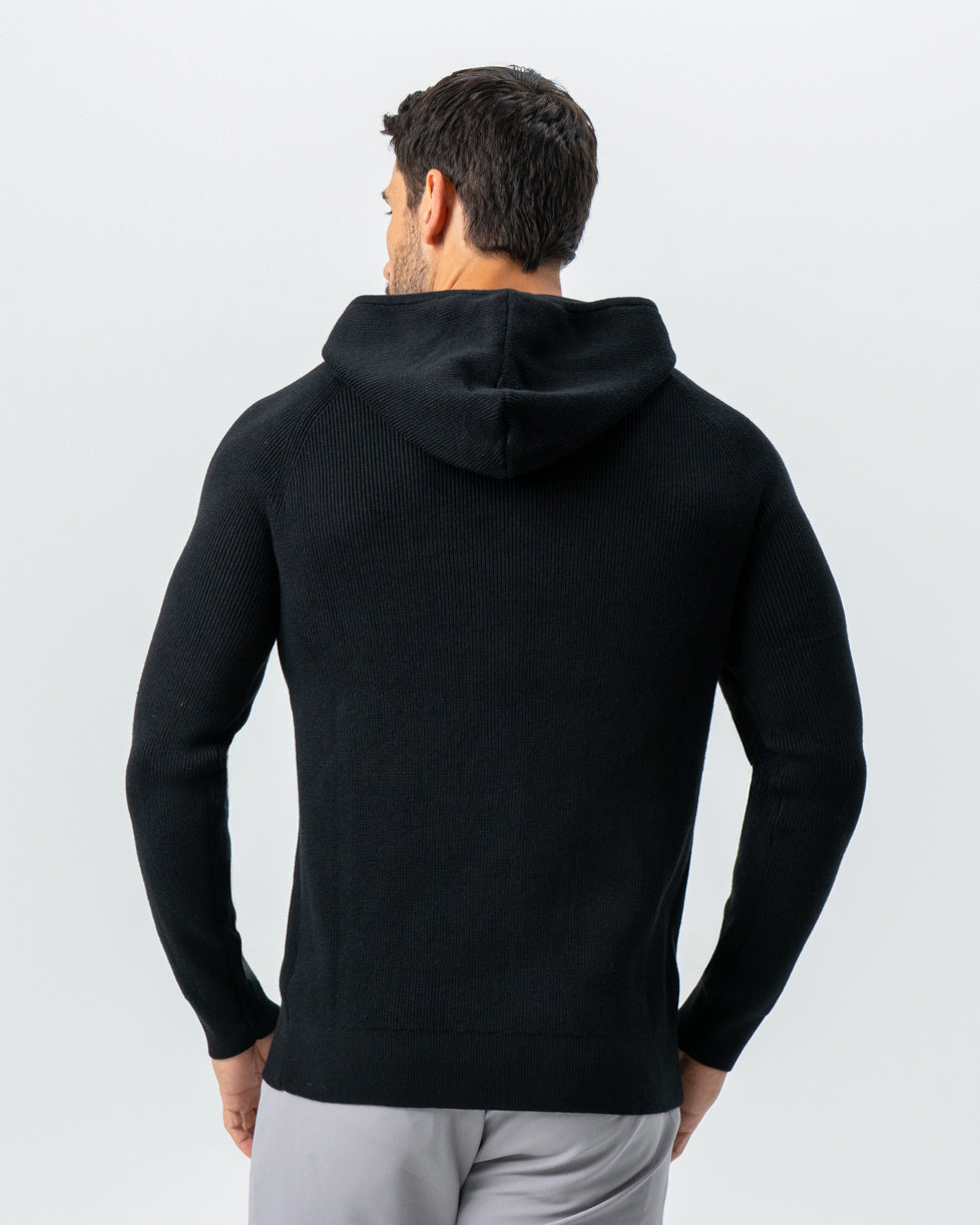 State & Liberty Heavy Knit Hoodie - Black