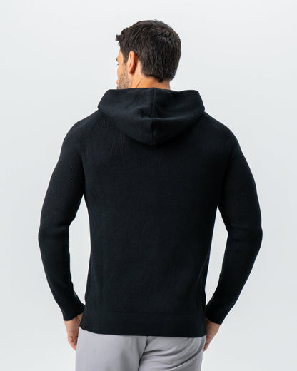 State & Liberty Heavy Knit Hoodie - Black