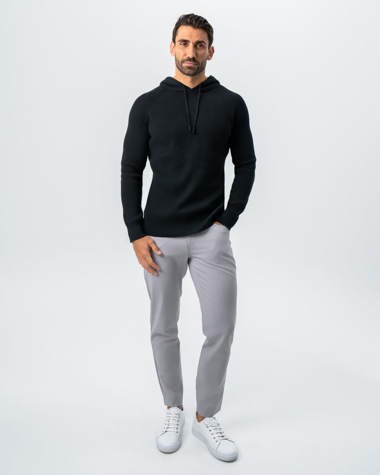 State & Liberty Heavy Knit Hoodie - Black