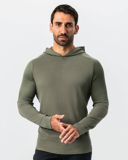State & Liberty Waffle Knit Hoodie - Olive