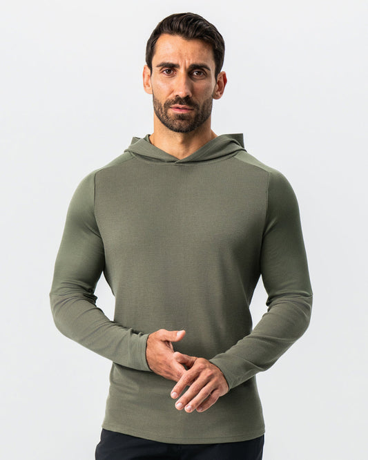 State & Liberty Waffle Knit Hoodie - Olive