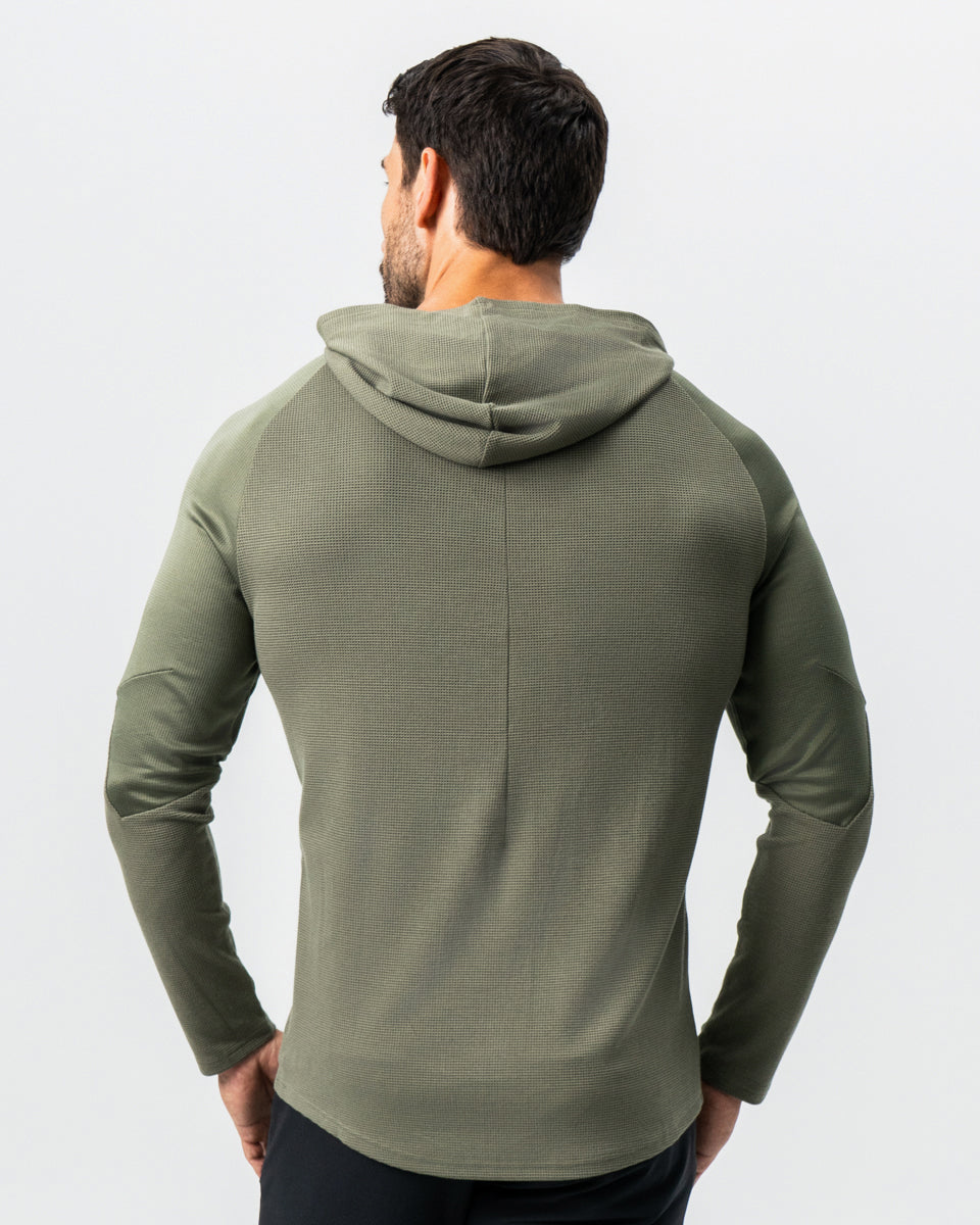 State & Liberty Waffle Knit Hoodie - Olive