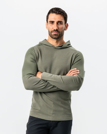 State & Liberty Waffle Knit Hoodie - Olive