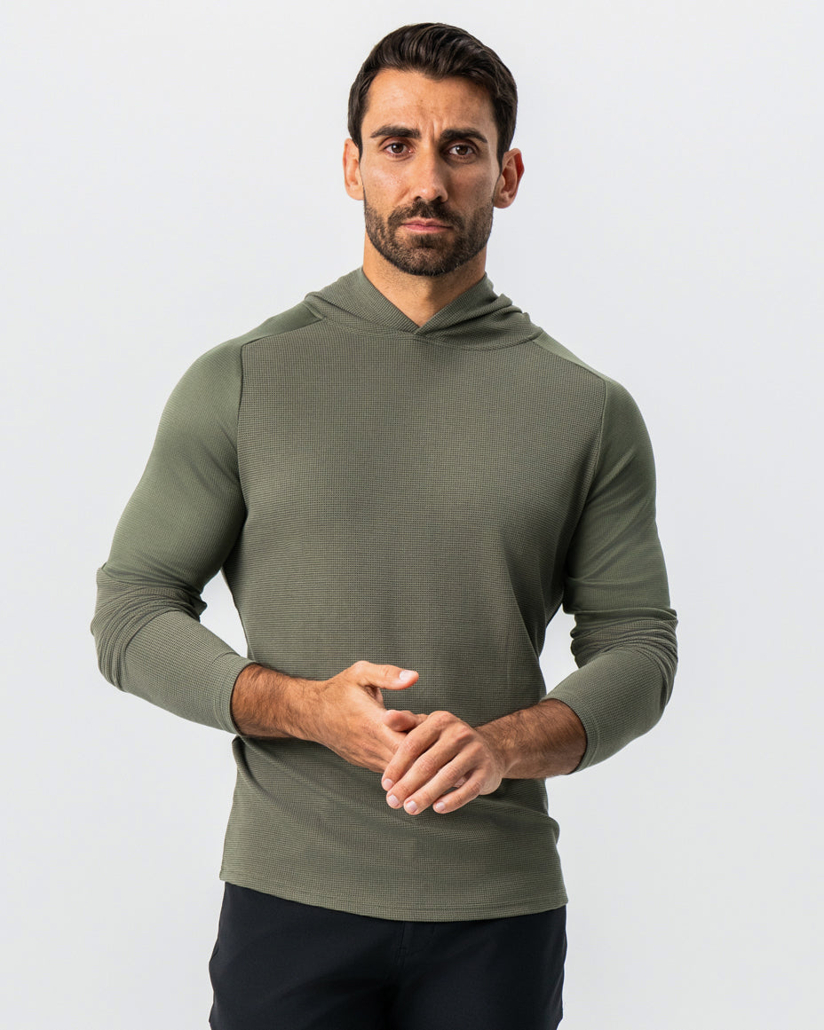 State & Liberty Waffle Knit Hoodie - Olive