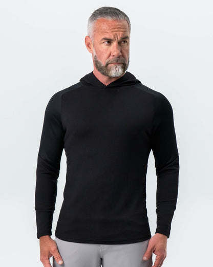 State & Liberty Waffle Knit Hoodie - Black