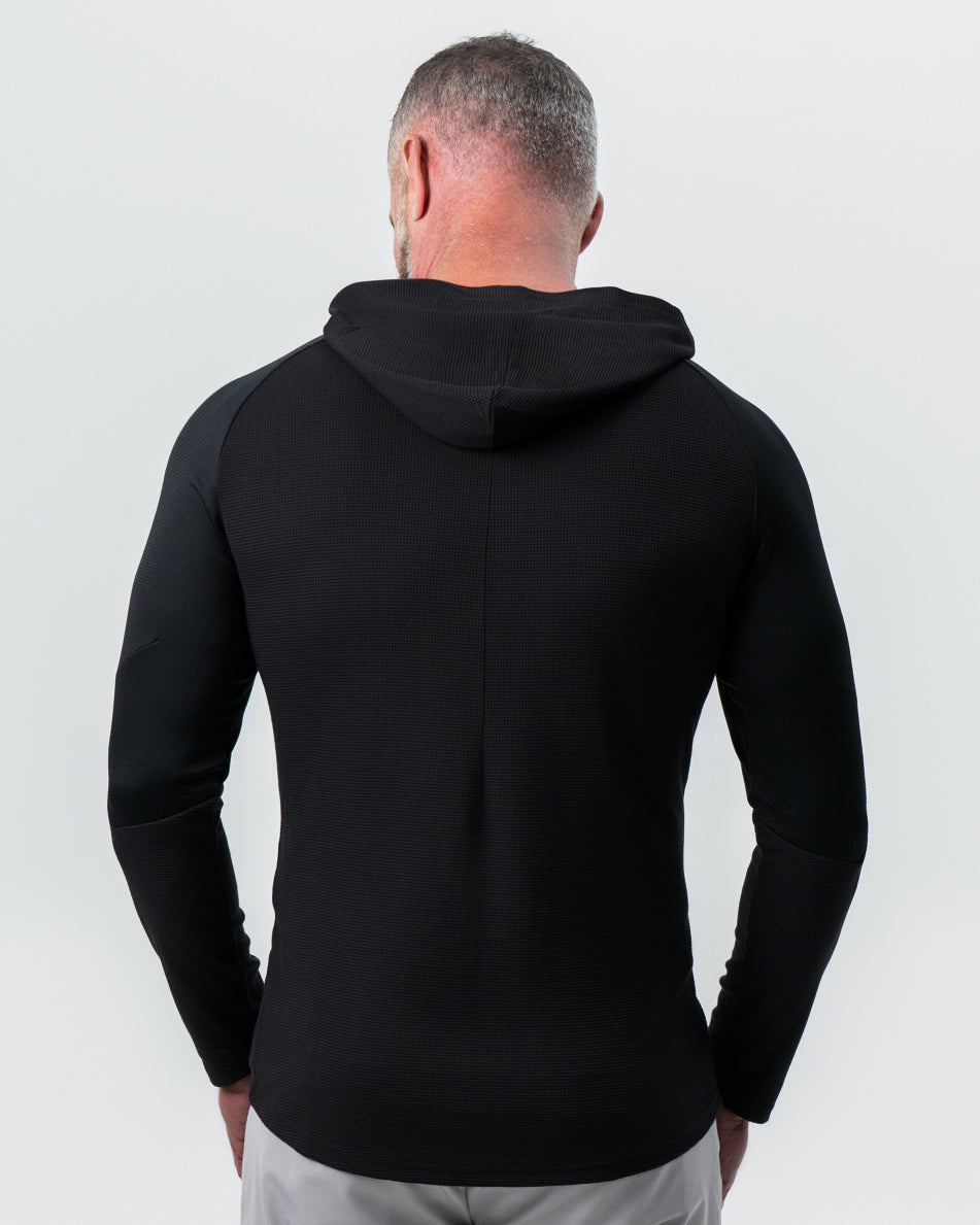State & Liberty Waffle Knit Hoodie - Black
