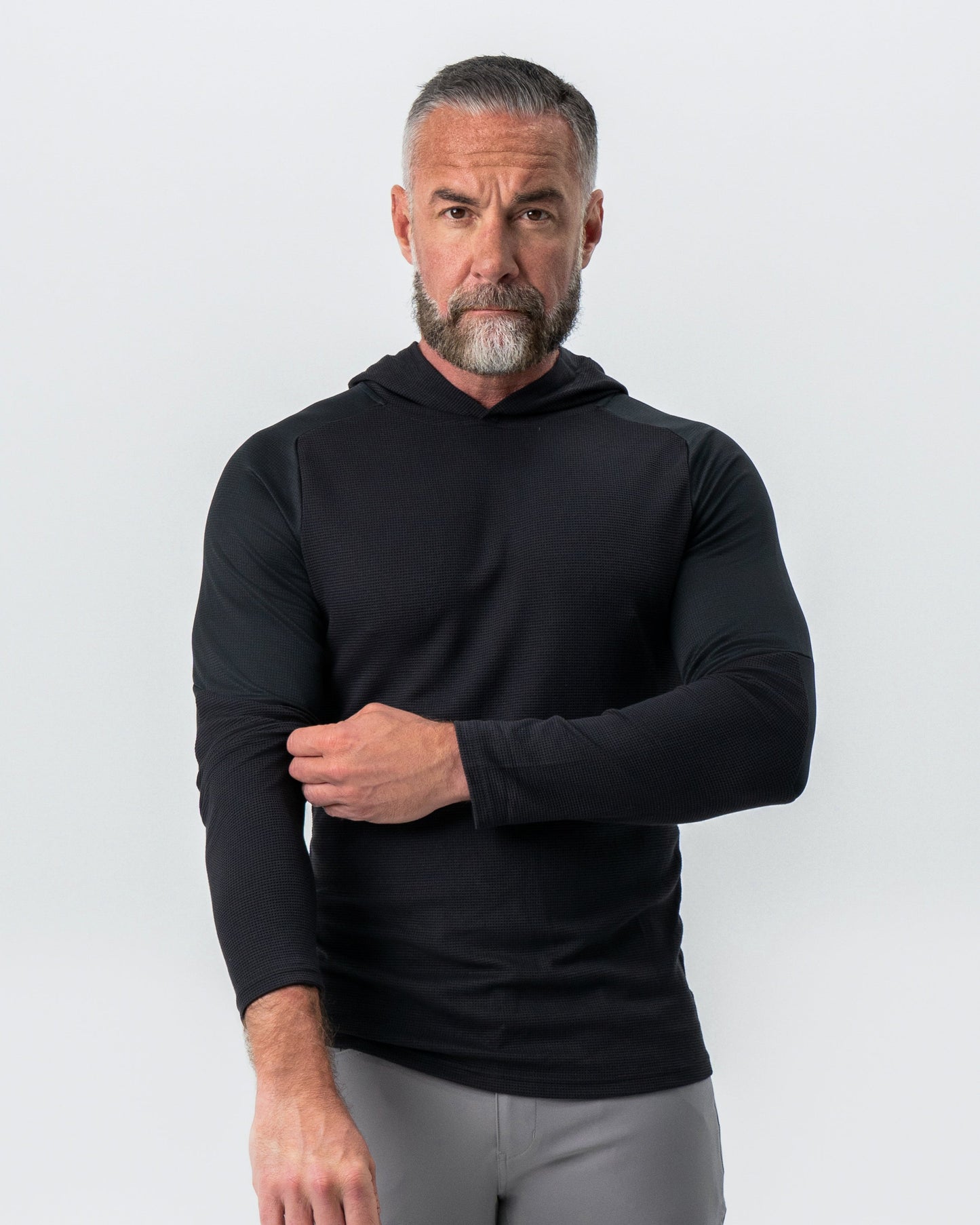 State & Liberty Waffle Knit Hoodie - Black