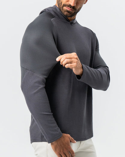 State & Liberty Waffle Knit Hoodie - Charcoal
