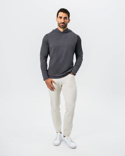 State & Liberty Waffle Knit Hoodie - Charcoal