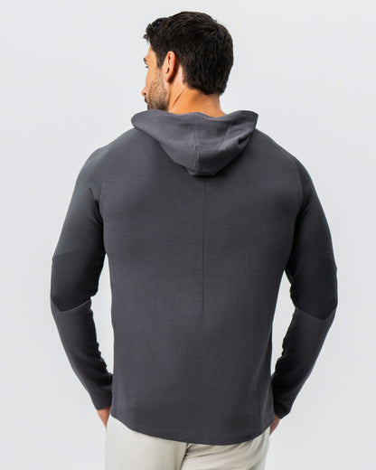 State & Liberty Waffle Knit Hoodie - Charcoal