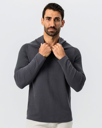 State & Liberty Waffle Knit Hoodie - Charcoal