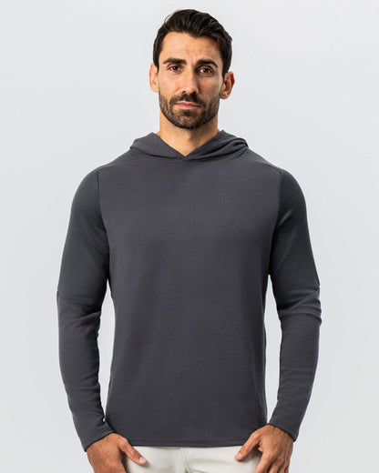 State & Liberty Waffle Knit Hoodie - Charcoal