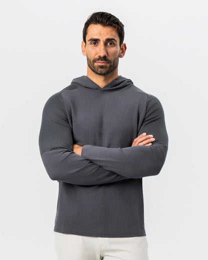 State & Liberty Waffle Knit Hoodie - Charcoal