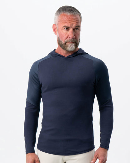 State & Liberty Waffle Knit Hoodie - Navy